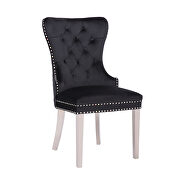 Black velvet upholstery/ silver stainless steel legs dining chair by Galaxy additional picture 2