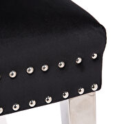 Black velvet upholstery/ silver stainless steel legs dining chair by Galaxy additional picture 8