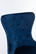 Blue velvet upholstery/ silver stainless steel legs dining chair by Galaxy additional picture 7