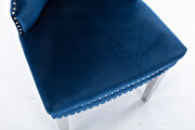 Blue velvet upholstery/ silver stainless steel legs dining chair by Galaxy additional picture 8