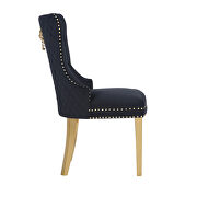 Black velvet upholstery with gold legs dining chair by Galaxy additional picture 4