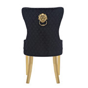 Black velvet upholstery with gold legs dining chair by Galaxy additional picture 6