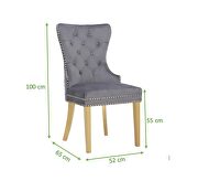 Dark gray velvet upholstery with gold legs dining chair by Galaxy additional picture 2