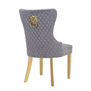Dark gray velvet upholstery with gold legs dining chair by Galaxy additional picture 5