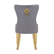 Dark gray velvet upholstery with gold legs dining chair by Galaxy additional picture 6
