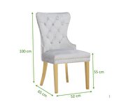 Light gray velvet upholstery with gold legs dining chair by Galaxy additional picture 2