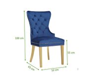 Navy velvet upholstery with gold legs dining chair by Galaxy additional picture 2