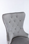 Light gray velvet upholstery/ silver stainless steel legs dining chair by Galaxy additional picture 5