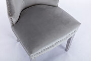 Light gray velvet upholstery/ silver stainless steel legs dining chair by Galaxy additional picture 6