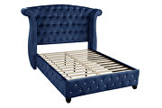 Navy velvet button tufted queen bed by Galaxy additional picture 6