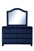 Navy velvet button tufted dresser by Galaxy additional picture 2