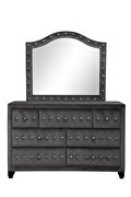 Gray velvet button tufted dresser by Galaxy additional picture 2