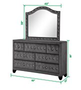 Gray velvet button tufted dresser by Galaxy additional picture 3