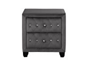 Gray velvet button tufted nightstand by Galaxy additional picture 2