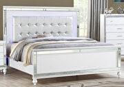 Clean midcentury lines white modern look queen bed by Galaxy additional picture 3