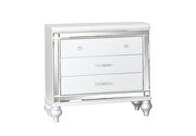 Clean midcentury lines white modern look nightstand by Galaxy additional picture 3