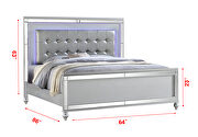 Clean midcentury lines silver modern look queen bed by Galaxy additional picture 5