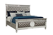 Silver finish with mirror front cases queen bed by Galaxy additional picture 5