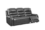 Power reclining sofa made with leather gel upholstery in gray by Galaxy additional picture 12