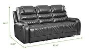 Power reclining sofa made with leather gel upholstery in gray by Galaxy additional picture 5