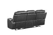 Power reclining sofa made with leather gel upholstery in gray by Galaxy additional picture 6