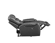 Power reclining chair made with leather gel upholstery in gray by Galaxy additional picture 5