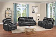 Power reclining loveseat made with leather gel upholstery in gray by Galaxy additional picture 4
