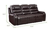 Power reclining sofa made with leather gel upholstery in espresso by Galaxy additional picture 11