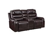Power reclining sofa made with leather gel upholstery in espresso by Galaxy additional picture 12
