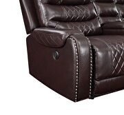 Power reclining sofa made with leather gel upholstery in espresso by Galaxy additional picture 17