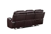 Power reclining sofa made with leather gel upholstery in espresso by Galaxy additional picture 19