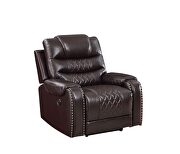 Power reclining sofa made with leather gel upholstery in espresso by Galaxy additional picture 4