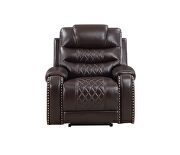 Power reclining sofa made with leather gel upholstery in espresso by Galaxy additional picture 6