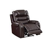 Power reclining sofa made with leather gel upholstery in espresso by Galaxy additional picture 7