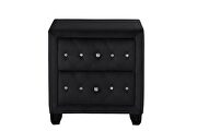 Black velvet wingback headboard queen bed w/ multicolor led lights by Galaxy additional picture 14