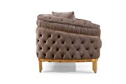 Tufted upholstery sofa finished with velvet fabric in cappuccino by Galaxy additional picture 11