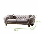 Tufted upholstery sofa finished with velvet fabric in cappuccino by Galaxy additional picture 8