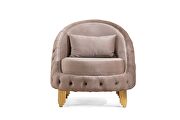Tufted upholstery chair finished with velvet fabric in cappuccino by Galaxy additional picture 3