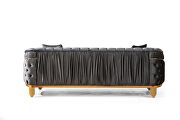 Tufted upholstery sofa finished with velvet fabric in gray by Galaxy additional picture 7