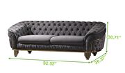 Tufted upholstery sofa finished with velvet fabric in gray by Galaxy additional picture 9