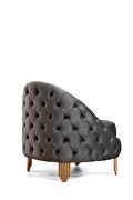 Tufted upholstery chair finished with velvet fabric in gray by Galaxy additional picture 2