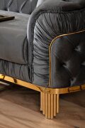 Tufted upholstery chair finished with velvet fabric in gray by Galaxy additional picture 3