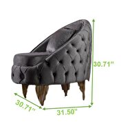 Tufted upholstery chair finished with velvet fabric in gray by Galaxy additional picture 5