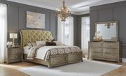 Antique gold finish / real stone accents traditional style bed by Global additional picture 5