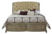 Antique gold finish / real stone accents king bed by Global additional picture 2