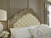 Classic bed w/ carved tufted headboard by Global additional picture 7
