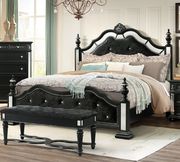 Black tranditional style mirrored accents king bed by Global additional picture 5