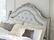Contemporary tufted headboard king bed in gray by Global additional picture 4