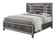 Modern LED king bed in metallic gray by Global additional picture 2