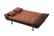Two/toned brown faux leather sofa bed by Glory additional picture 2